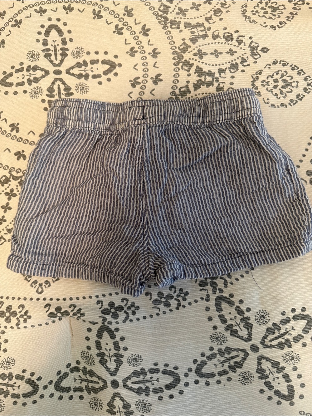 Blue + White Striped Cotton Button-Up Shirt & Shorts Set - Picture 8 of 8
